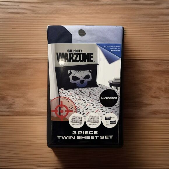 Call Of Duty Warzone 3pc Twin Sheet Set Skull Paratrooper Video Game Activision - Picture 1 of 6